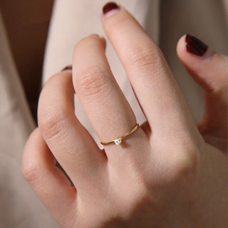 Kaijiang Cincin 小心形氧化鋯戒指女士簡約心形戒指精緻不銹鋼手指戒指珠寶時尚配飾