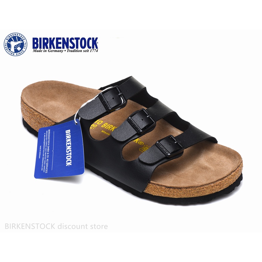 BIRKENSTOCK 勃肯佛羅里達男/女經典軟木亞光黑色拖鞋 34-46