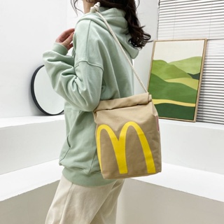 【紫心心】女包麥當勞紙袋包後背包大學生上課休閒包小紅書同款
