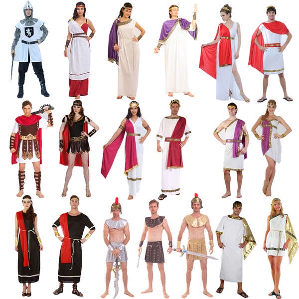 cosplay萬聖節服裝 成人男古羅馬戰士騎士衣服 希臘女神情侶披風