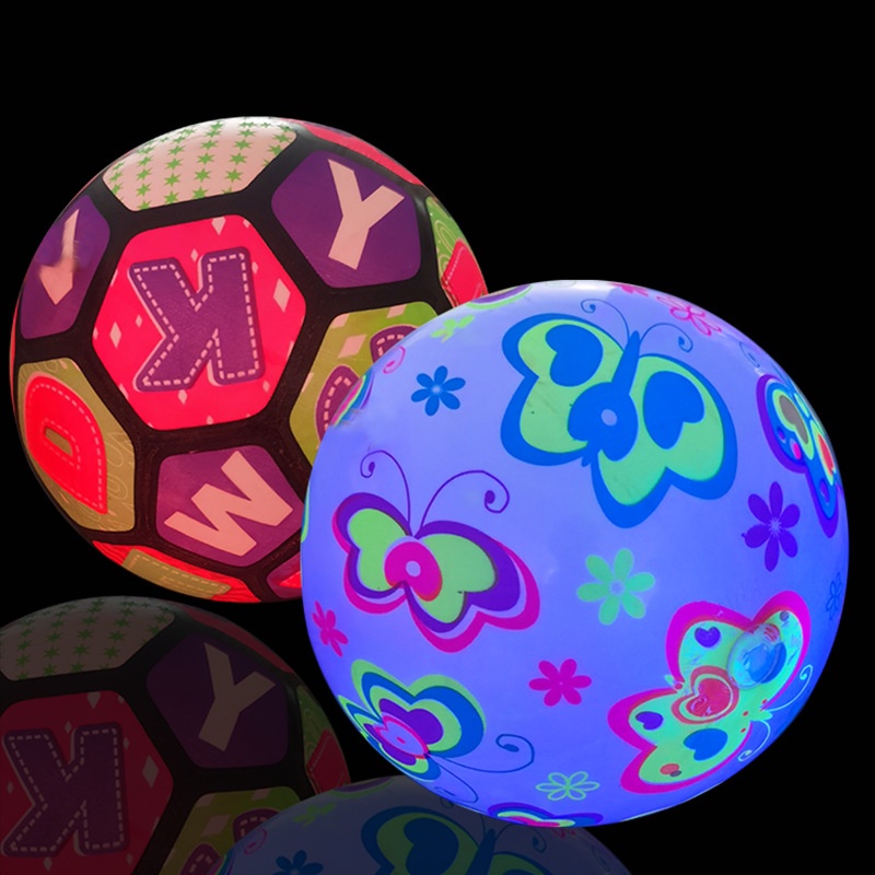 台灣現貨🎨發光球 發光拍拍球 發光彈力球 閃光籃球 發光足球 皮球 氣球 充氣螢光彈力球