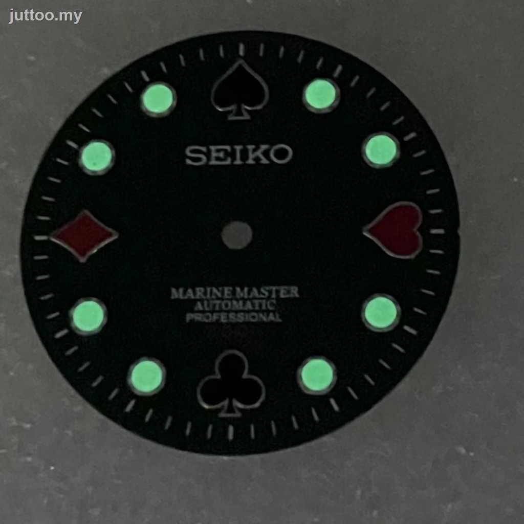 SEIKO [新]全新NH35改裝錶盤精工NH36機械機芯字面綠色夜光無日曆面
