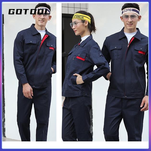 [GOTOOL]安全安全工作夾克長袖男士女士工作服防護服勞動工廠員工