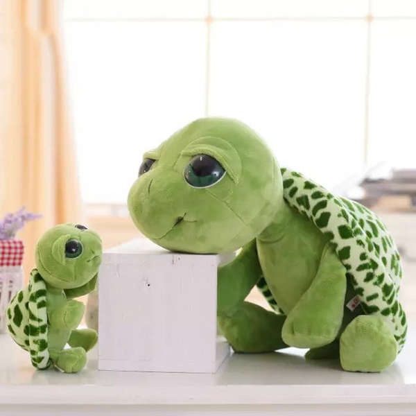 大眼龜公仔綠毛龜玩偶海龜抱枕女生布娃娃兒童可愛小烏龜毛絨玩具