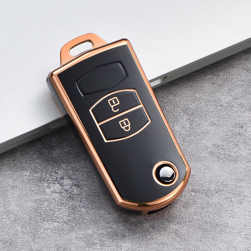 Tpu 汽車翻蓋鑰匙盒蓋外殼適用於馬自達 3 5 6 系列 M6 RX8 MX5 2 3 按鈕智能無鑰匙鑰匙鑰匙保護鑰匙