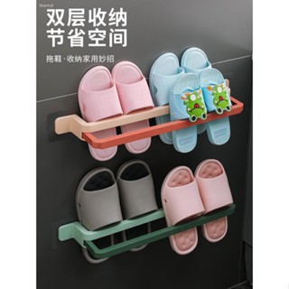 拖鞋架鞋免打孔浴室收納神器排水可折疊壁掛式家用