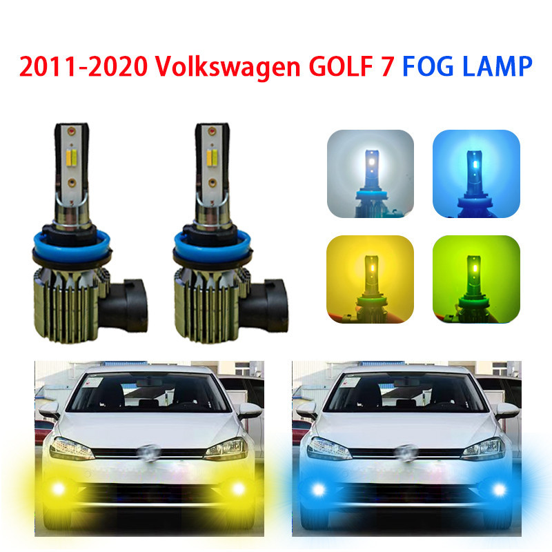 VOLKSWAGEN 2 件 H11 霧燈適用於大眾高爾夫 7 2014-2020 超亮霧燈 H11 LED 前霧燈金燈