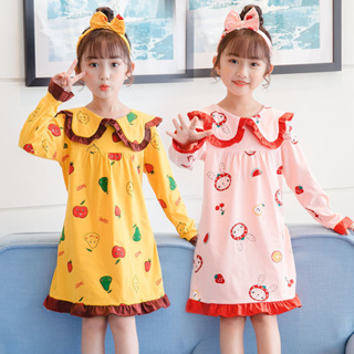 Spring and Autumn children's nightgown little girl long-春秋兒童