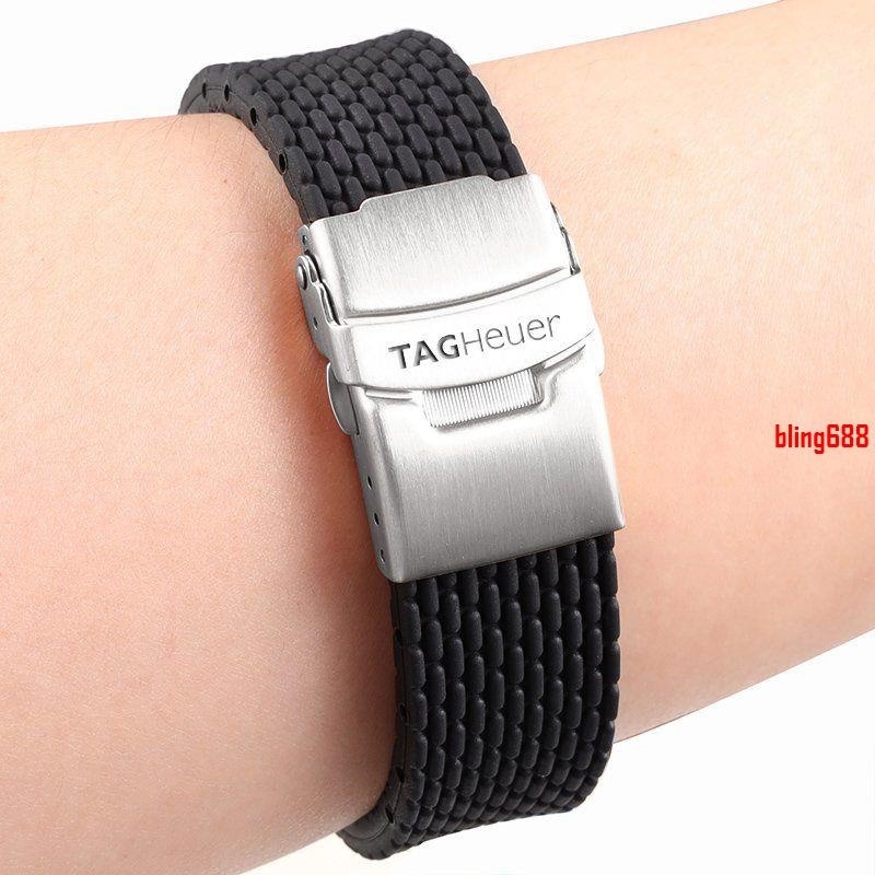 【表配特惠】 泰格豪雅TAG Heuer矽膠手錶帶 卡萊拉競潛系列橡膠男女錶鏈配件21