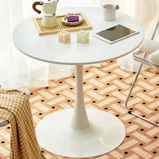 簡約休閒餐桌白色北歐茶几奶茶洽談桌陽台小圓桌椅套裝