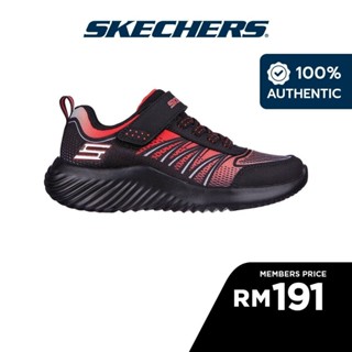 思克威爾 Skechers 男童軟底運動鞋 - 403737L-bkrd