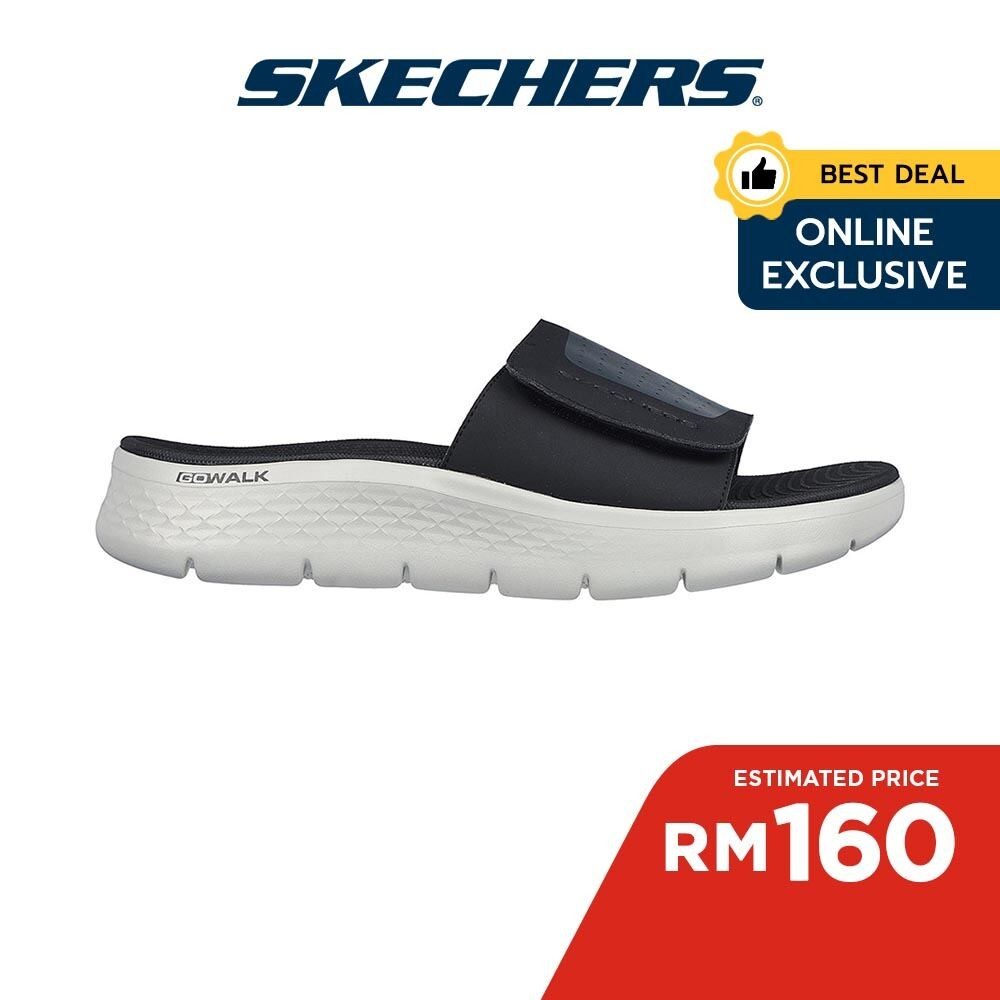 思克威爾 Skechers 男士 On-The-GO GOwalk Flex 涼鞋 - 229204-黑色萊拉基