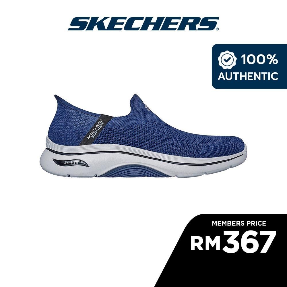 思克威爾 Skechers 男士一腳蹬 GOwalk Arch Fit 2.0 標誌性 2 步行鞋 - 216522-海