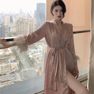 【K2aola女裝館】 Pamas套裝中袖睡衣Pure Desire性感女式中袖睡衣長袖浴袍