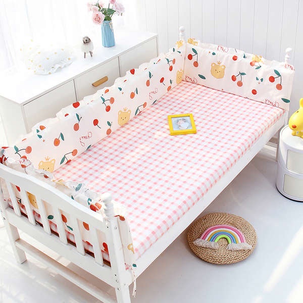 嬰兒床圍欄軟包一片式兒童拼接床護邊圍擋純棉寶寶床防撞檔布三面