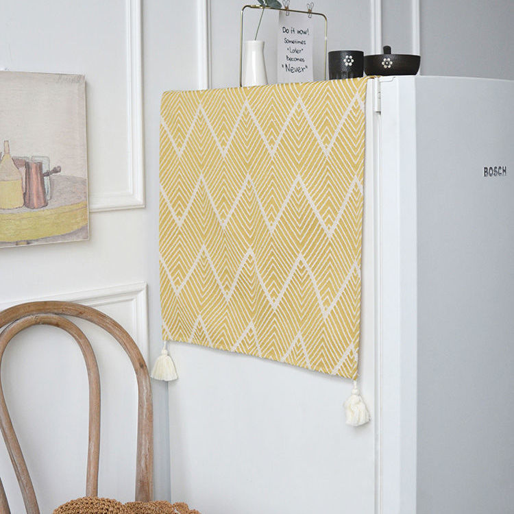 一溪北歐風冰箱布蓋巾防塵布藝烤箱防塵罩滾筒洗衣機冰箱蓋布單門單開在庫