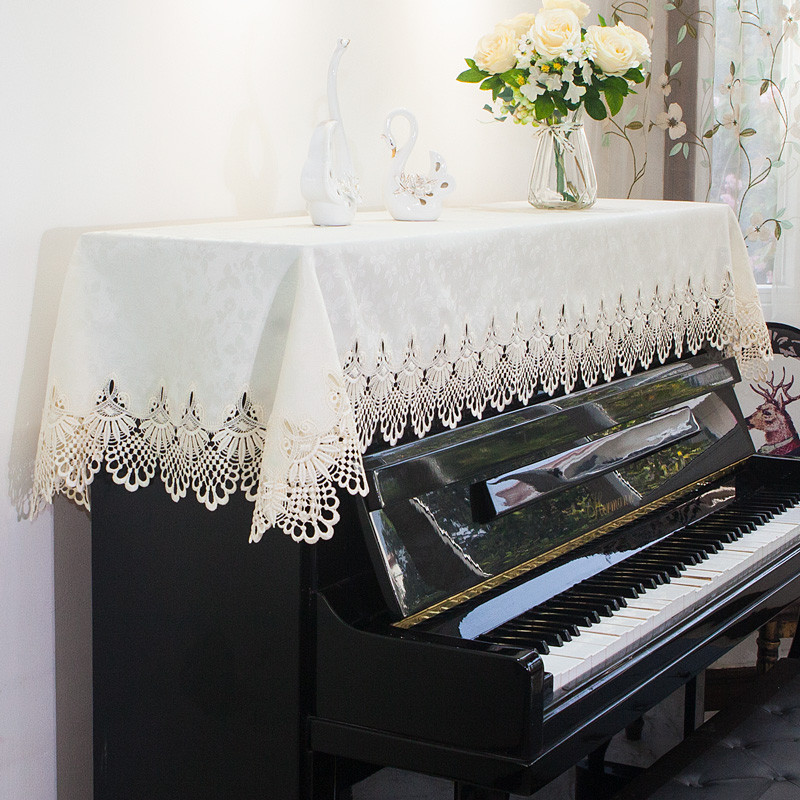 高檔歐式佈藝鋼琴罩 現代簡約鋼琴巾半罩 桌佈墊電子琴防塵全罩蓋佈