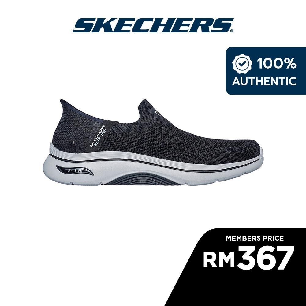 思克威爾 Skechers 男士一腳蹬 GOwalk Arch Fit 2.0 標誌性 2 步行鞋 - 216522-B