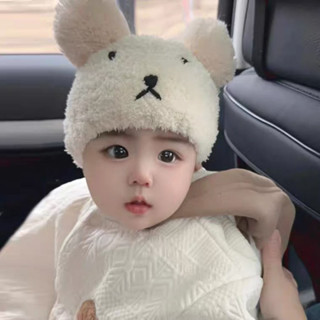 【BOBO】嬰兒帽子圍脖秋冬季可愛小熊兩件套刷毛加厚保暖防風男女寶寶韓版 兒童保暖帽