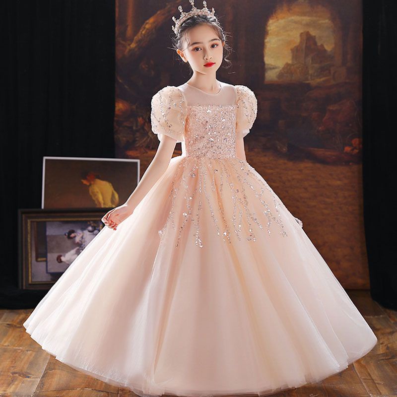 兒童禮服裙花童婚禮生日公主高檔小主持人鋼琴演奏套裝夏季