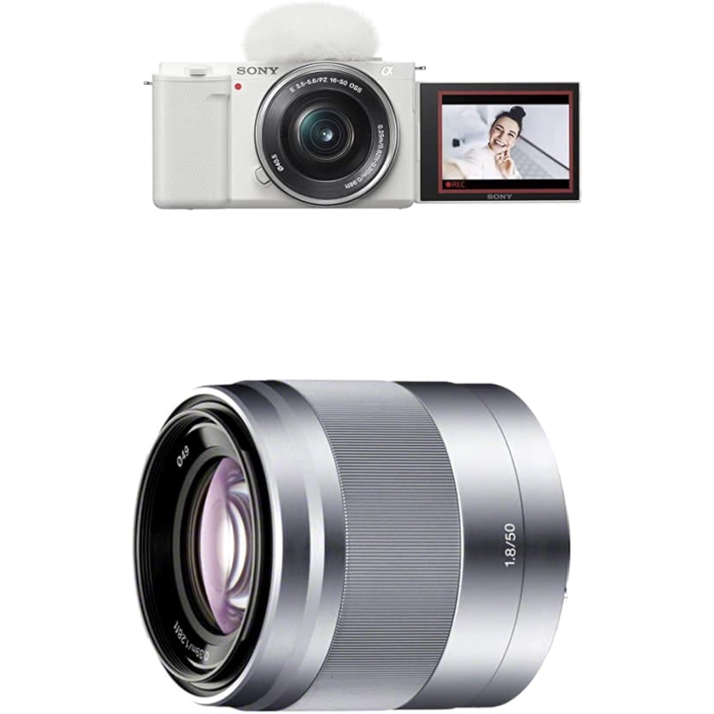 日本相機[ZV-E10L和單焦點鏡頭(SEL50F18)套裝] 用於人像攝影。 ZV-E10L 電動變焦鏡頭套件 白色