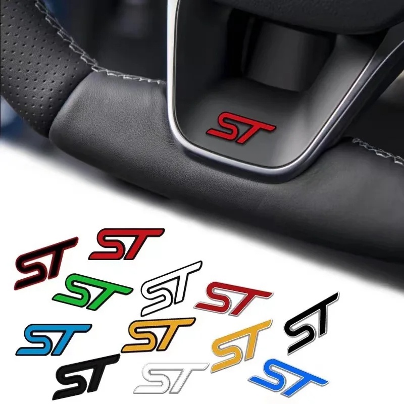 3d 金屬 RS 標誌 ST 徽章貼花汽車方向盤標誌適用於福特福克斯 MK2 MK3.5 MK4 Kuga Puma F