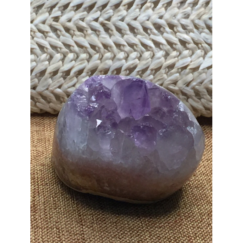 🎀天然未加工紫水晶石英晶洞水晶簇 75g