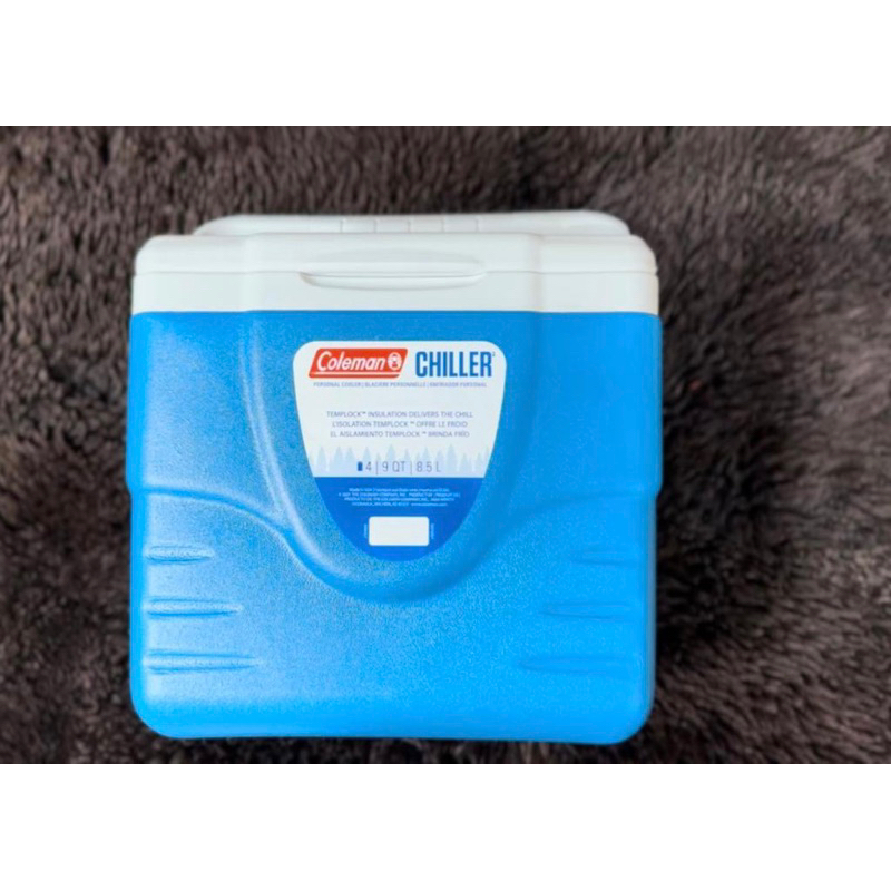 Coleman冷卻器冷水機冰盒9qt 8.5L戶外野營容器公路旅行冰冷飲顏色淺藍色