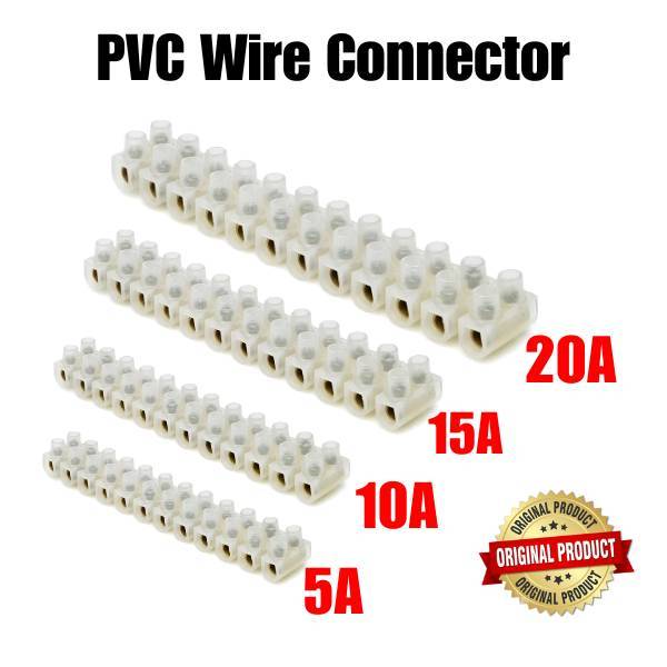 5a/10a/15a/20a PVC 電線電纜連接器連接器接線端子 12 路屏障電線連接器 Wayar Elektrik