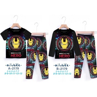 [3Y-13Y] Ailubee IRONMAN 2179 男孩睡衣/睡衣 Baju Tidur Budak Lelak