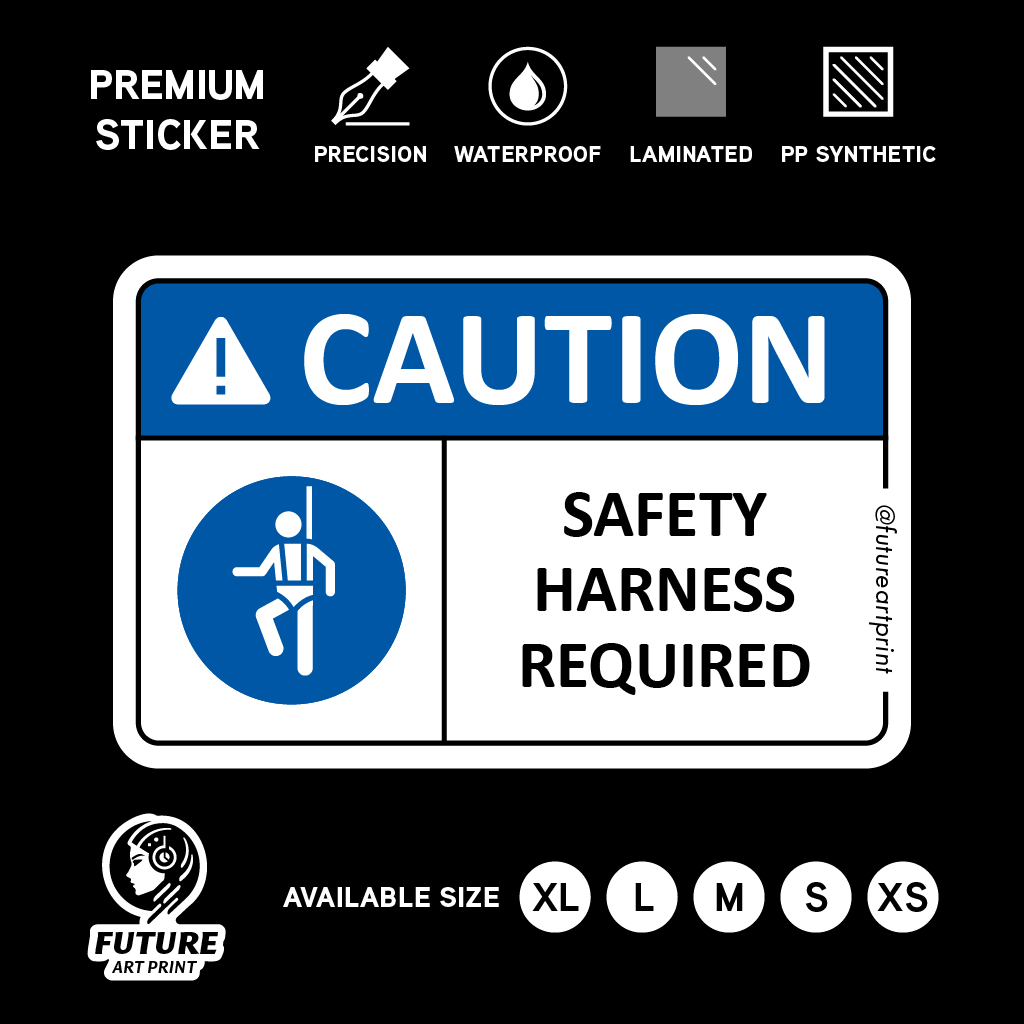 注意。 需要安全帶。 高級貼紙標誌警告危險標牌安全標籤。