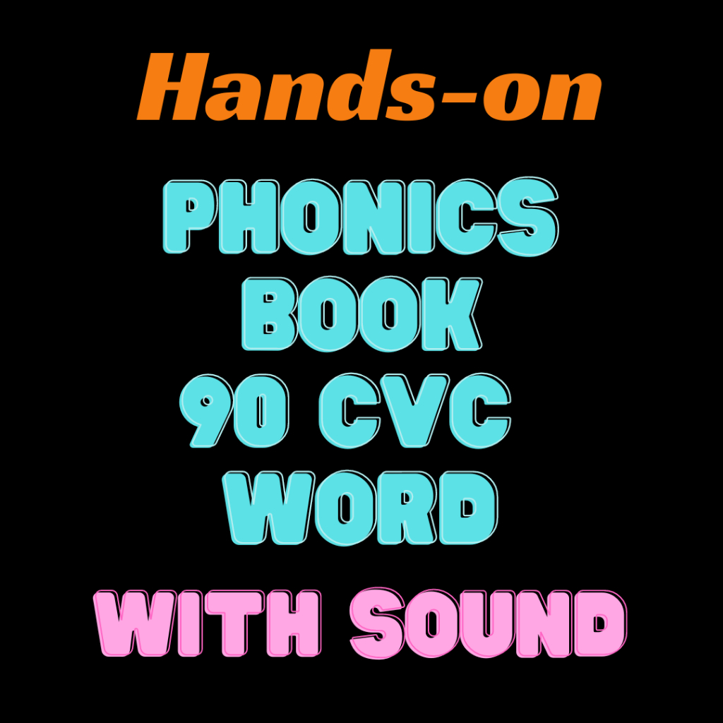 Phonics book with sound 90 CVC 學齡前兒童閃存卡動手 A4 大小活動書 buku pras