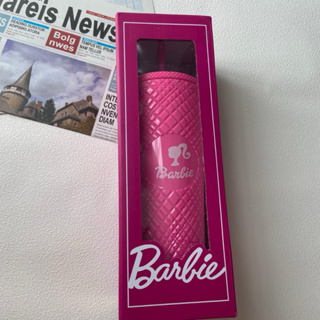 Live Barbie Cup Bling Cold Cup 亞克力粉色不倒翁電影水杯帶吸管杯大容量 700ml