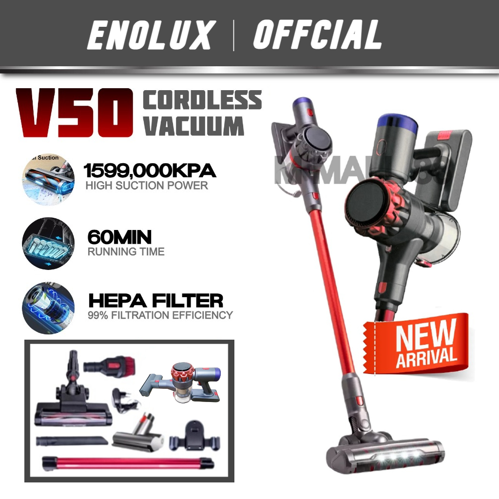 Enolux K7-V50 真空無繩吸塵器大功率無繩吸塵器適用於家庭辦公室無線吸塵器
