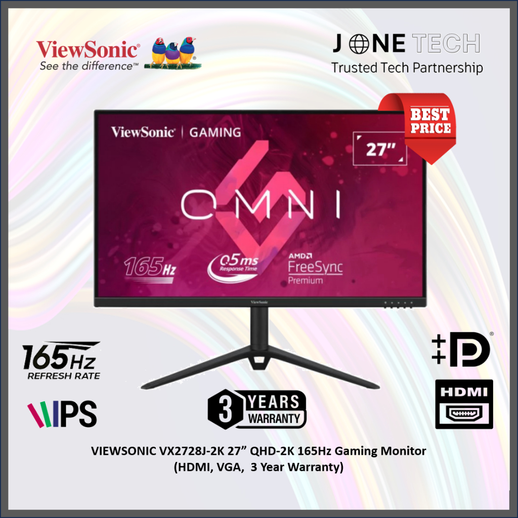 Viewsonic VX2728J-2K 27" IPS / QHD-2K (2560x1440) / 165Hz /