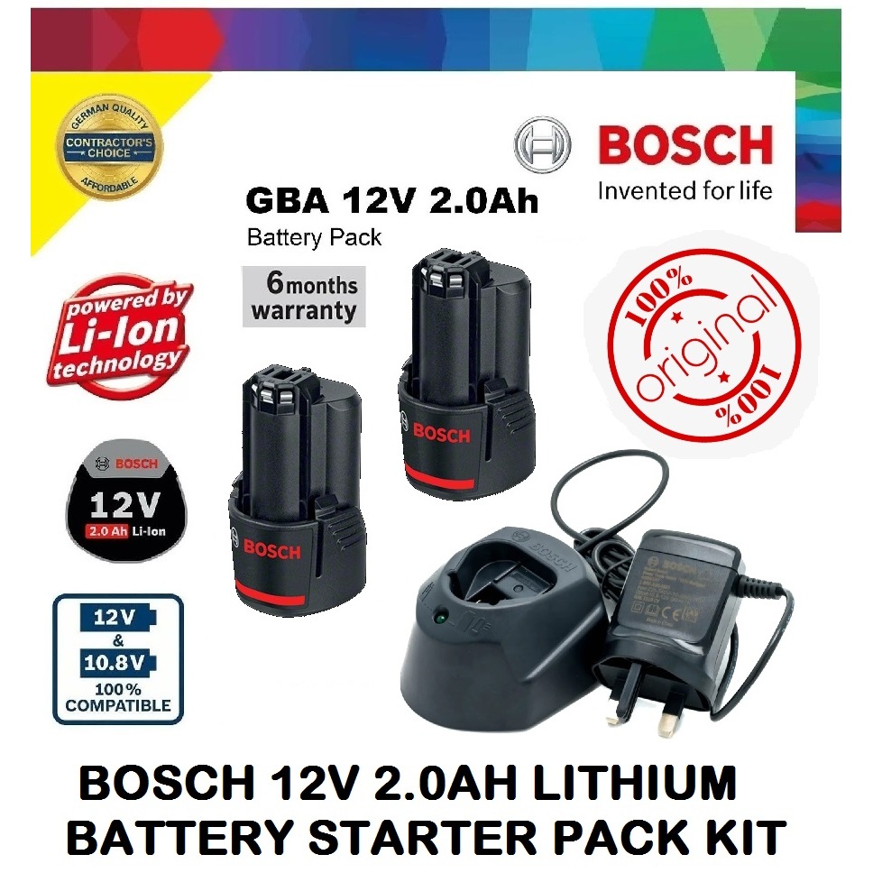 Bosch GBA 12V 2,000mAh 鋰離子電池入門套件