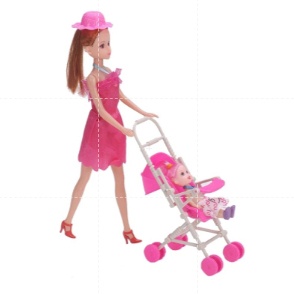 玩具可愛的嬰兒車帶娃娃可輕鬆折疊嬰兒玩具嬰兒車手推車