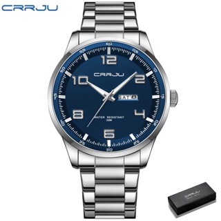 Crrju原創品牌男士手錶多功能夜光簡約時尚商務不銹鋼防水5005 X