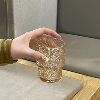 LIGHT HOME奢華ins復古風冰美式咖啡杯拿鐵牛奶杯水杯餐廳冷飲杯玻璃可疊杯#預購#要開超取請聊聊我