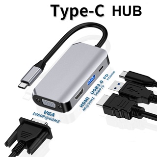 Usb c Type c 轉 HDMI 兼容 4K 適配器 VGA USB3.0 視頻轉換器 PD 100W 快速充電器