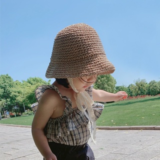 Ins韓國夏季沙灘帽嬰幼兒帽子女童寶寶出遊帽寶寶漁夫帽