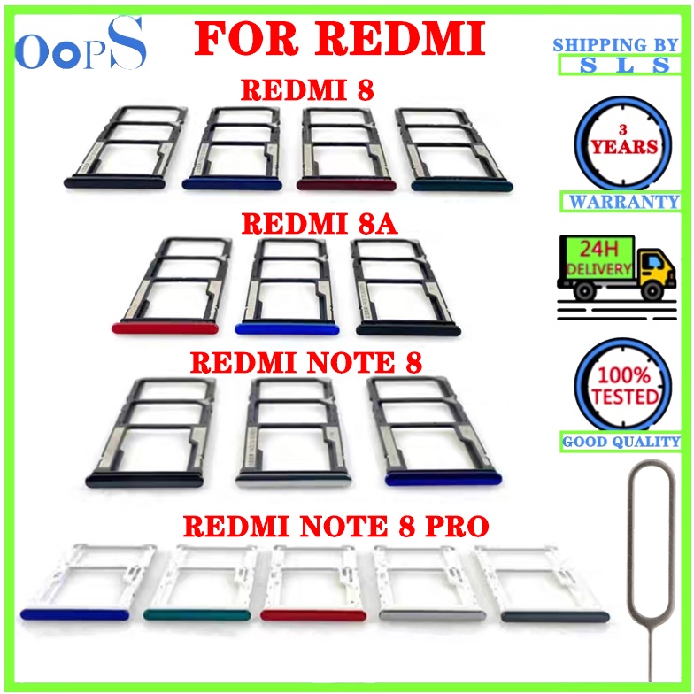 XIAOMI 用於小米 Redmi 8 8A Note 8 Pro Sim 卡讀卡器 SD 適配器適配器帶針的 Sim
