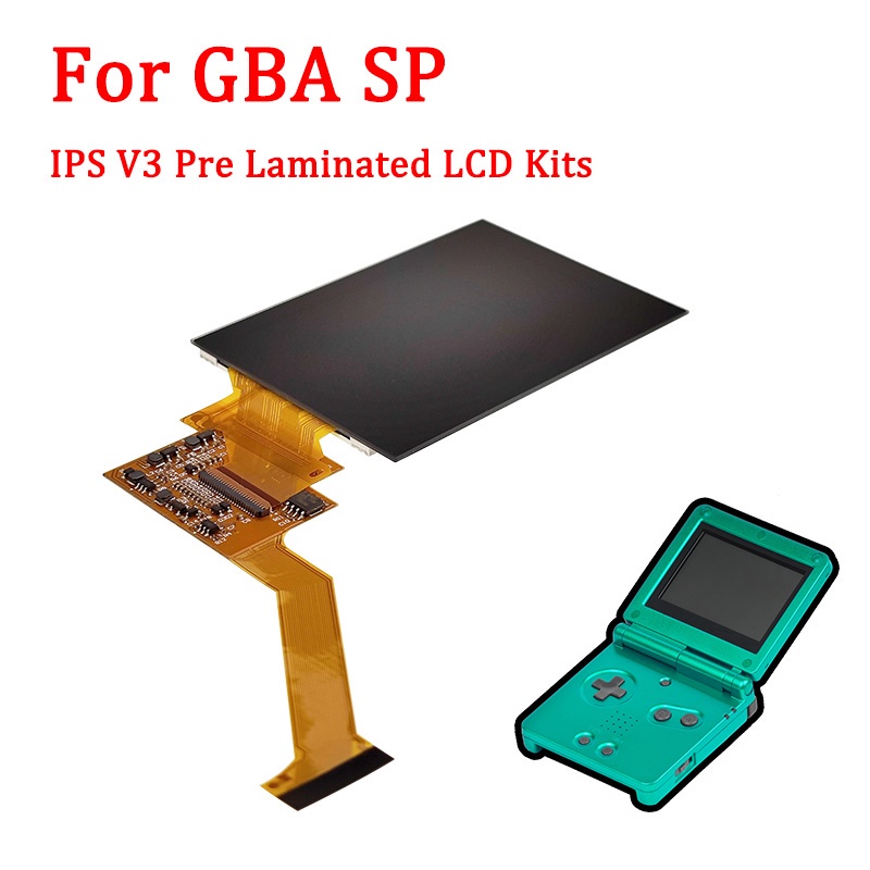 適用於Gameboy Advance SP IPS V3背光高亮度8級液晶屏的全新GBA SP IPS V3預層壓屏