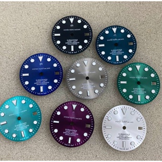 29 毫米手錶錶盤太陽圖案錶盤綠色夜光機械表錶盤手錶配件適用於 NH35/36 機芯