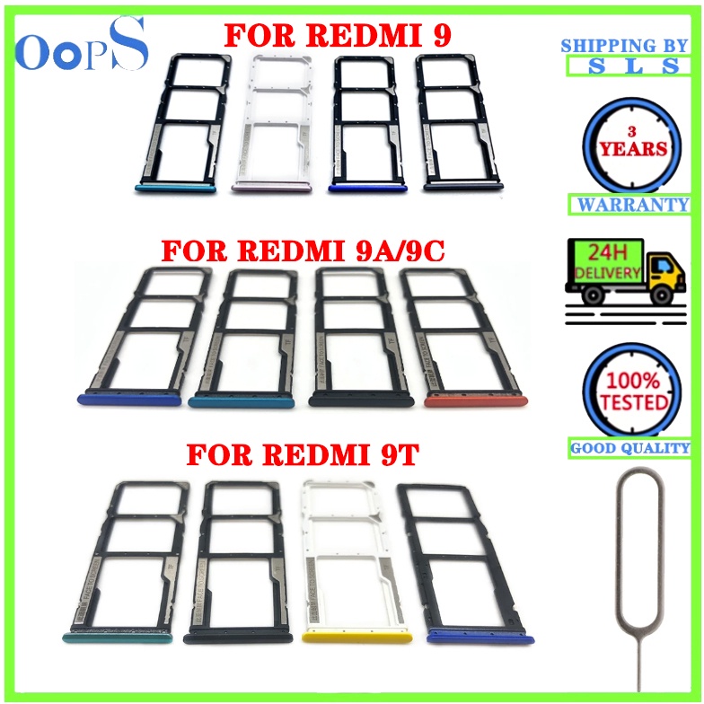 XIAOMI Sim 卡托盤適用於小米 Redmi 9 9A 9C 9T SIM 卡托盤插槽支架適配器插座讀卡器 SD