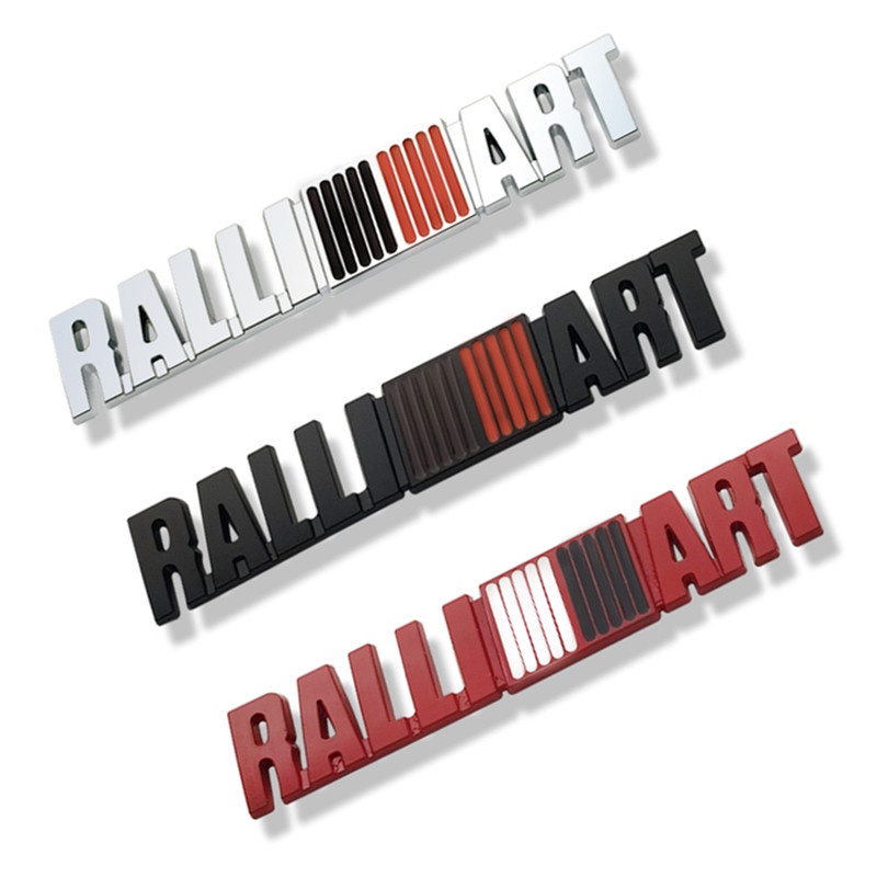 金屬汽車貼紙 Ralliart 格柵標誌徽章貼花適用於三菱藍瑟歐藍德 Asx 帕杰羅 4 Colt Galant 汽車配