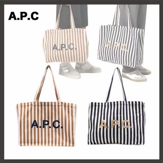 Apc 新款條紋帆布托特包購物袋單肩包手提包