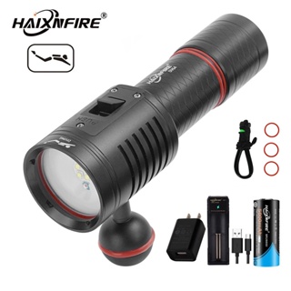 Haixnfire DV64潛水補光燈白光紅光紫外線攝影手電筒野營氛圍燈潛水手電筒