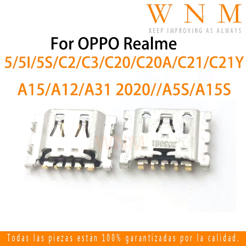 高品質 50 件微型 USB 充電底座充電端口插孔插座連接器適用於 OPPO Realme 5/5I/5S/C2/C3/