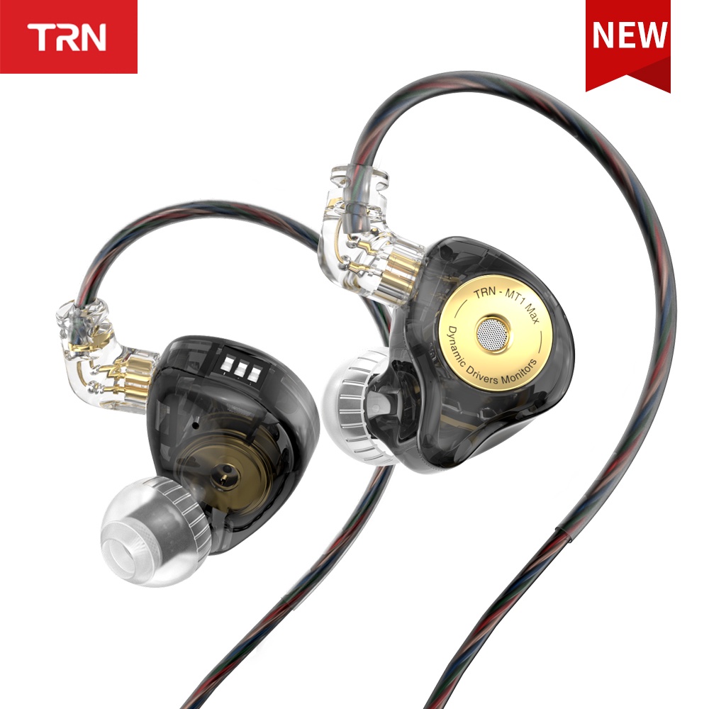 Trn MT1 MAX 監聽耳塞式雙磁鐵動圈驅動器有線耳機入耳式帶調音開關消除耳機